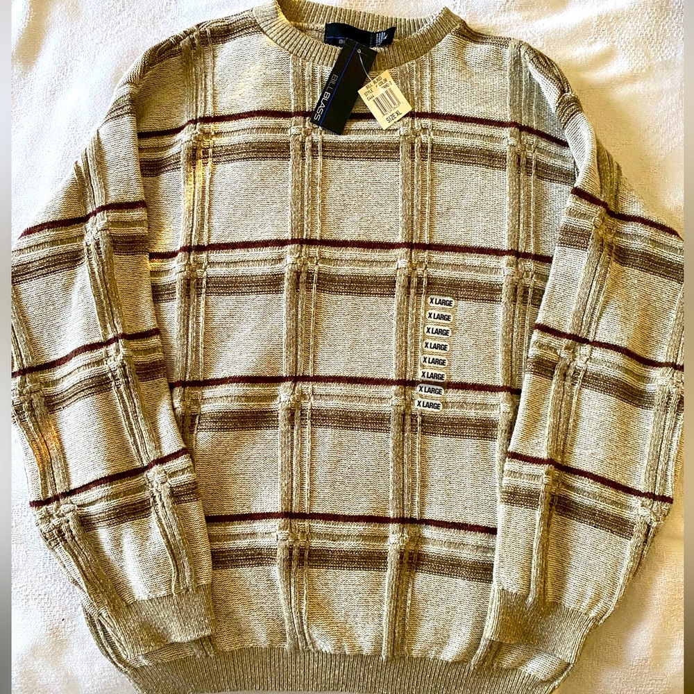 Bill Blass NWT Vintage Plaid Cozy Oversized Sweater